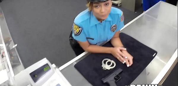  Slutty policewoman fucks with pawnbroker for extra money